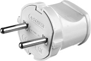 Вилка электрическая прямая MAXElectro 6А/220В белая (55150-W) STAYER