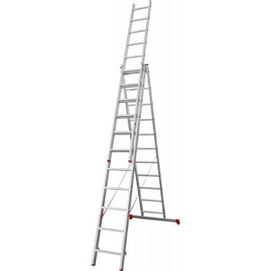 Лестница алюминиевая 3-х секц. NV2230 (11 ступ. 290/709см, 15.7кг) Новая Высота
