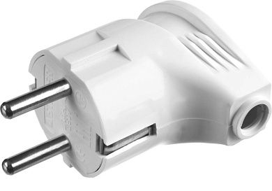 Вилка электрическая с заземлением угловая MAXElectro 16А/220В белая (55161-W) STAYER