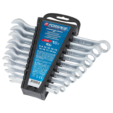 Набор ключей комбинированных 10пр. (6, 8, 10, 12-17, 19мм)(F-5106) Forsage