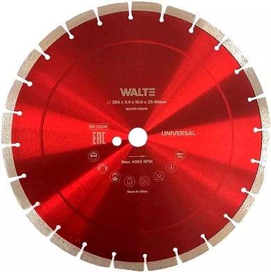 Круг алмазный сегм. 350х3.4х10х25.4 мм Универсал (WL0116-350/10) WALTE