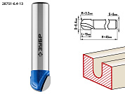 Фреза пазовая галтельная, D= 6,4мм, рабочая длина-13мм, радиус-3,2мм, хв.-8 мм (28751-6.4-13) ЗУБР