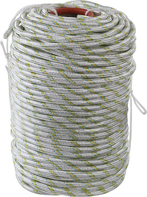 Фал плетёный капроновый 24-прядный с капроновым сердечником, диаметр 12 мм, бухта 100 м, 2200 кгс (50220-12) СИБИН