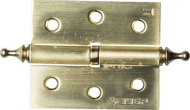 Петля дверная разъемная "ЭКСПЕРТ", 1 подшипник, цвет мат. латунь (SB), правая, с крепежом, 75х63х2,5мм,2шт (37605-075-3R) ЗУБР