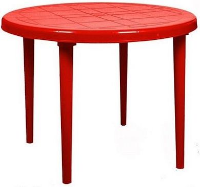 Стол круглый 900*710мм красный (130-0022) СПГ