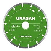 Диск алмазный сегментированный UNIVERSAL 180 мм (36705-180) URAGAN