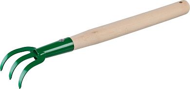 Рыхлитель 3-х зубый, с деревянной ручкой, РОСТОК 39616, 75x75x430 мм
