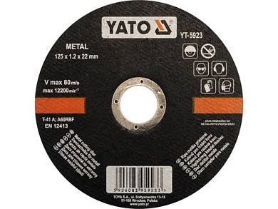 Круг отрезной 125х1.2х22.23 мм для металла (YT-5923) YATO