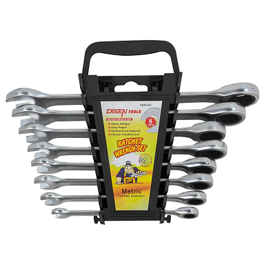 Набор ключей трещоточных 8пр.(8,10,12,13,14,15,17,19мм)(DSD1516) DISEN