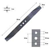 Нож для газонокосилки MBS 403 (длина/ширина 390/38мм  посадка 10,3х10 толщина 3мм) PATRIOT