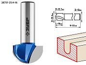 Фреза пазовая галтельная, D= 25,4мм, раб. длина-16мм, радиус-12,7мм, хв.-12 мм (28751-25.4-16) ЗУБР
