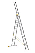 Лестница алюминиевая профессиональная трехсекционная P3 (12 ступ. 353/866см, 26.3кг) АЛЮМЕТ