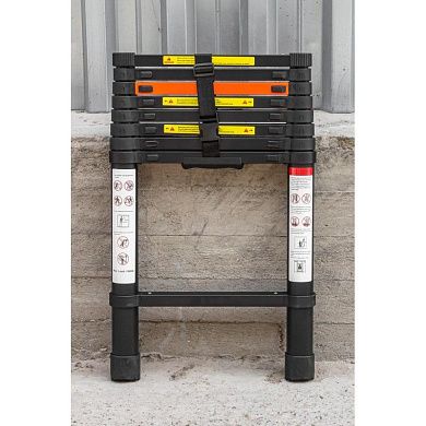 Лестница алюминевая телескоп. односекц. (2.6м, 9ступенек, 150кг)(RF-UP260) RockForce
