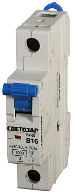 Выключатель автоматический 1-полюсный, 32 A, "B", откл. сп. 6 кА, 230/400В (SV-49051-32-B) СВЕТОЗАР