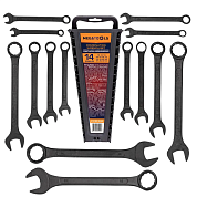 Ключи комбинированные, 14пр. (10, 12-19, 22, 24, 27, 30, 32мм) (MT-5141MP BLACK) MEGATOOLS