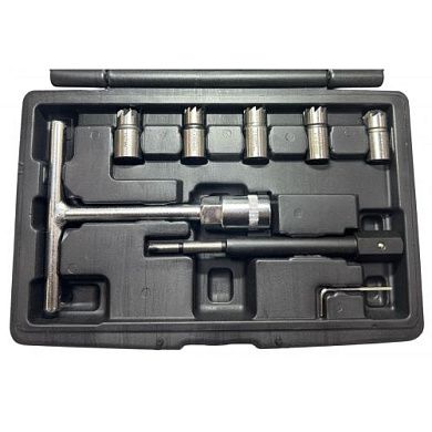 Набор инструмента с торцевыми головками-шарошками для ручной очистки гнезд форсунок (HD-17625) H-D