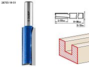 Фреза пазовая прямая с нижними подрезателями, D= 19мм, раб. длина-51мм, хв.-12 мм (28755-19-51) ЗУБР