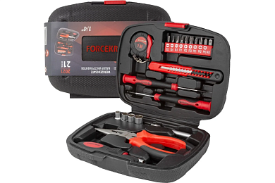 Набор инструментов 21пр. 1/4", в кейсе(FK-2021) FORCEKRAFT
