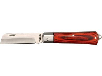 Нож электрика прямой для разделки кабеля 200мм, с дер. ручкой, HRC42-48 (YT-7600) YATO