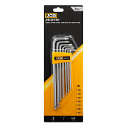 Ключи Г-образные TORX экстра длинные, 7пр. Т10Н-Т40Н (JCB-5071TXL) JCB