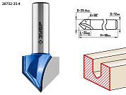 Фреза паз. галт. V-образная, D= 25,4мм, раб. дл.-25мм, угол-90° град., хв.-12мм (28752-25.4) ЗУБР