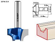 Фреза пазовая фасонная №1, D= 25,4мм, рабочая длина-14мм, радиус-6,3мм, хв.-8 мм (28740-25.4) ЗУБР