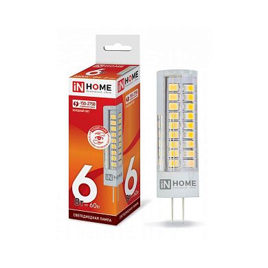 Лампа светодиодная LED-JCD-VC 6Вт (230В 6500К G4) 4690612028637 IN HOME
