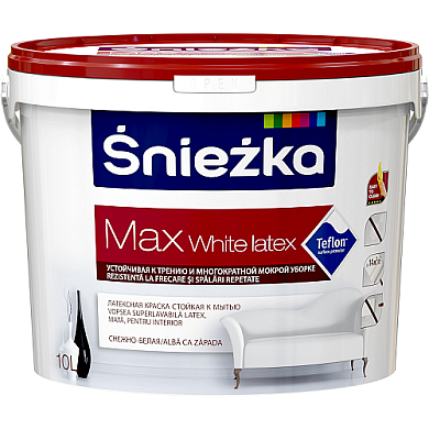 Краска Sniezka MAX White Latex, белая, 3.0л