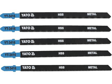 Пилка лобзиковая T 318A, HSS (металл), 5шт. (YT-3416) YATO