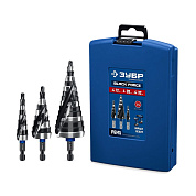 Набр сверл ступенчатых, 3пр, 4-32мм, BLACK FORCE (29671-4-32-H3) ЗУБР