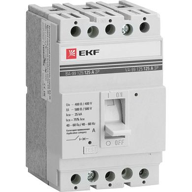 Выключатель автоматический ВА-99 (3Р 125/16А 400-690В 25кА IP30) mccb99-125-16 EKF PROxima