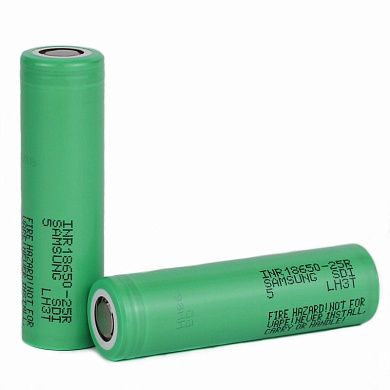 Батарейка (элемент питания), аккумулятор Li-Ion INR18650-25R 2500mAh, 25A Samsung