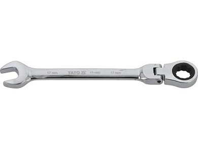 Ключ рожково-накидной с трещоткой,шарнирный 17 мм (YT-1683) YATO