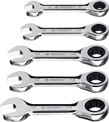 Набор ключей комбинированных трещоточных укороченных 8-14мм, 5пр. (27103-H5) ЗУБР