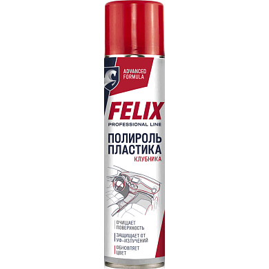 Полироль пластика аэрозоль Клубника 400мл (411040007) FELIX