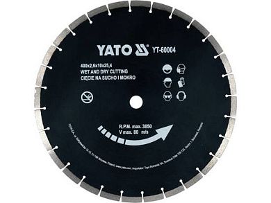 Круг алмазный сегм. 400x3.6x10x25.4 мм Универсал (YT-60004) YATO