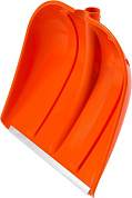 Лопата снеговая пласт. с алюм. планкой, без черенка, 410мм, оранжевая (421834) СИБИН