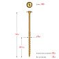 Саморез конструкционный Ø 6.0х140мм, желтый цинк, тарельч. головка, TX30, 100шт. (30051-60-140) ЗУБР фото6
