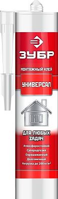 Клей монтажный КМ-100, универсальный, многоцелевой, 300мл (41331) ЗУБР