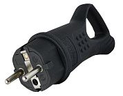 Вилка прямая однофазная с ушком (каучук)(16 А; 250 В, IP44 )(F_83300) UNIVersal