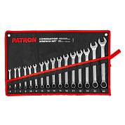 Набор ключей комбинированных 16 пр. (6,7,8,9,10,11,12,13,14,15,16,17,18,19,22,24 мм)(P-5161M) PATRON
