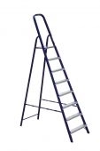Лестница-стремянка стальная односторонняя усиленная M (8 ступ. 166/244см, 8.3кг) АЛЮМЕТ