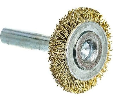 Щетка дисковая для дрели 30 мм, витая латун. стальн. пров. 0,35 мм (74440) MATRIX
