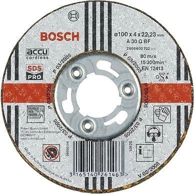 Круг обдирочный 100х4.0х22.23 мм для металла (2 608 600 702) BOSCH