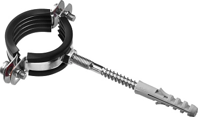 Хомут трубный 1 1/4, в комплекте с сантехнической шпилькой и дюбелем (37866-40-45) ЗУБР