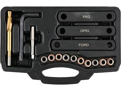 Набор для восстановления резьбы суппорта для FORD/OPEL/VAG (16пр.)(YT-17700) YATO