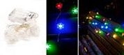 Гирлянда уличная ЧУДЕСНЫЙ САД GRG-N550 "Снежинки" св/диодная 50 LED 4 цвета 5 метров, на 3xAA
