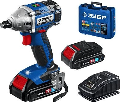 Гайковерт ударный аккум. GB-250-22 (20.0 В, 2 акк. х 2.0 А/ч Li-Ion, 1/2", 280 Нм, чем.) Проф. ЗУБР