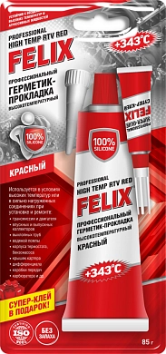 Профессиональный герметик-прокладка (красный) 85 г. (411040057) FELIX