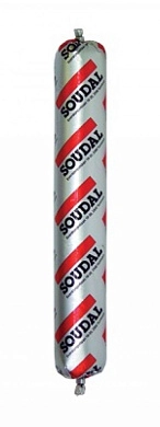 Герметик силиконовый нейтральный SILIRUB 600 мл черный колбаса (108335) SOUDAL